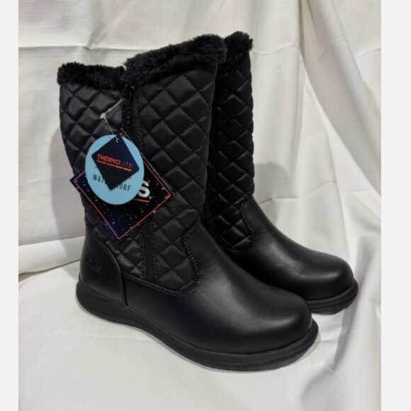 NWT totes Black Jade Winter Snow Boots, Size 6M, Faux Fur Lined, Double Zip - Picture 1 of 2